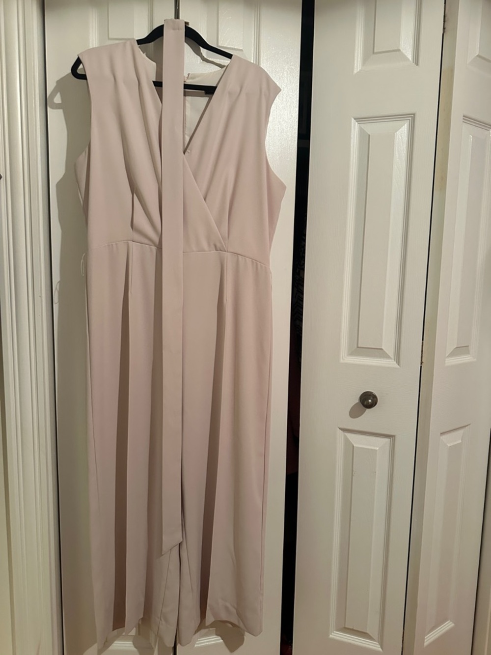 le chateau Blush Pink Sleeveless Maxi Dress with Waist Sash